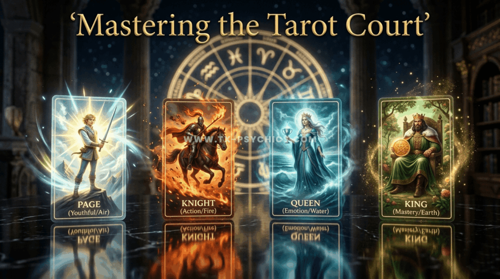 Mastering Court Cards Tarot meanings for personality and soul contract analysis at Texas Psychics